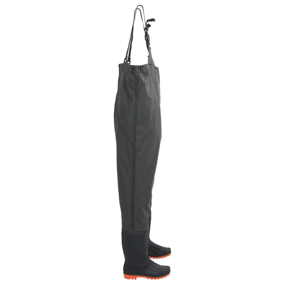 Waders with boots, dark green, size 45