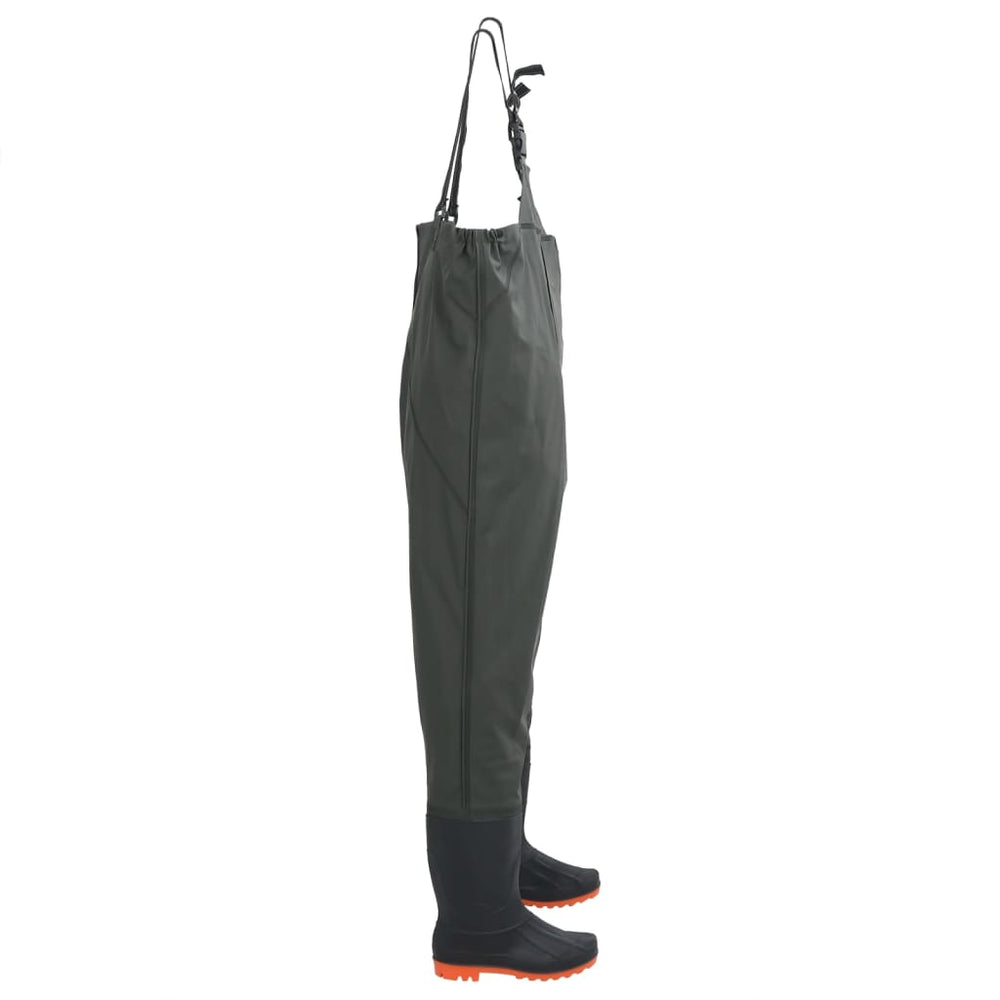 Waders with boots, dark green, size 46