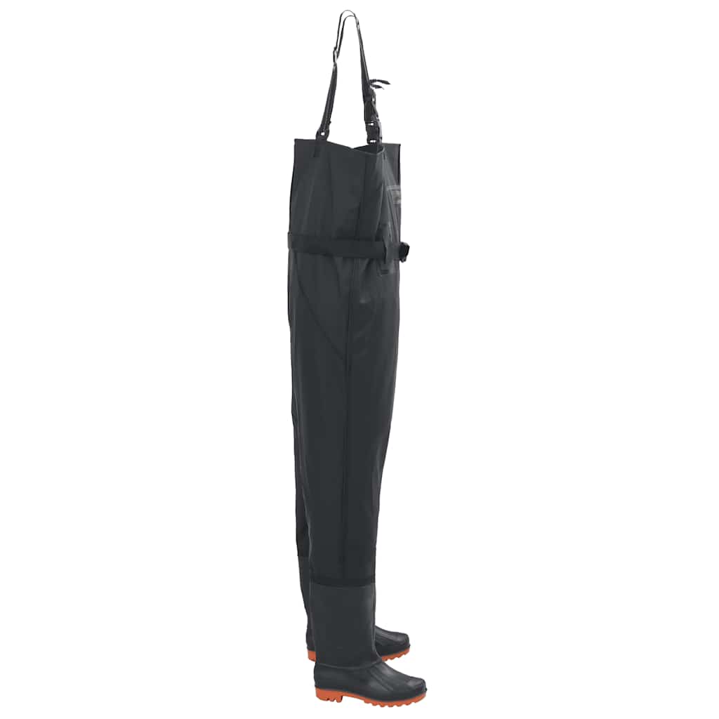 Lace-up shoes with belt, black, size 42