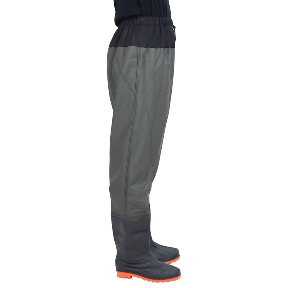 Waders with boots, dark green, size 43