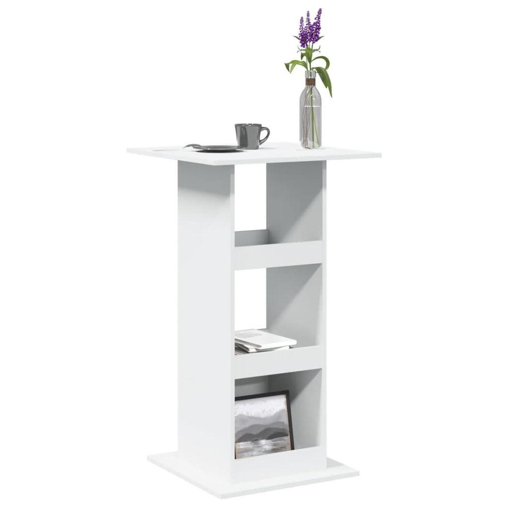 Bar table with shelf, white, 60x60x102cm, engineered wood
