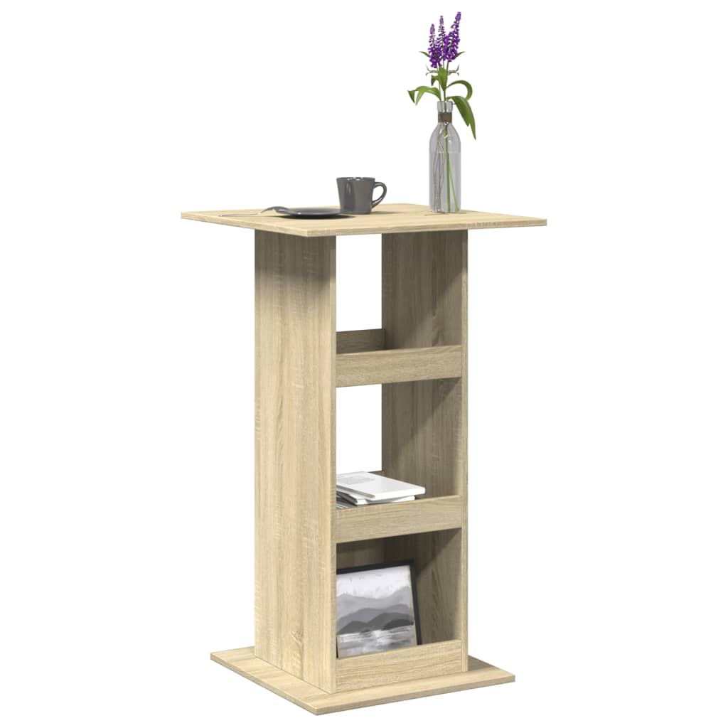 Bar table with shelf, oak, 60x60x102cm, treated wood