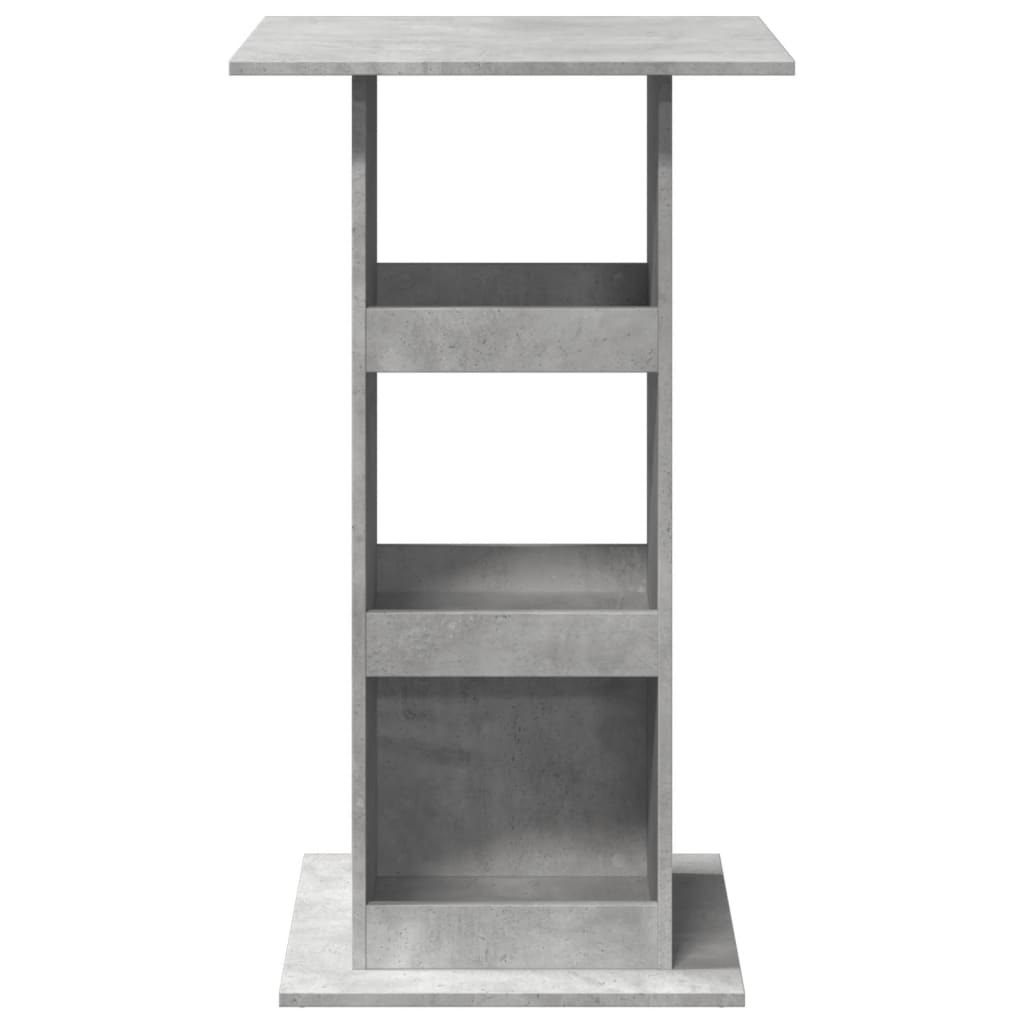 Baro stalas su lentyna, betono, 60x60x102cm, apdirbta mediena