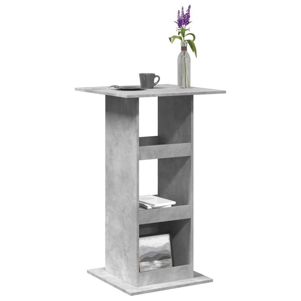 Bar table with shelf, concrete, 60x60x102cm, treated wood