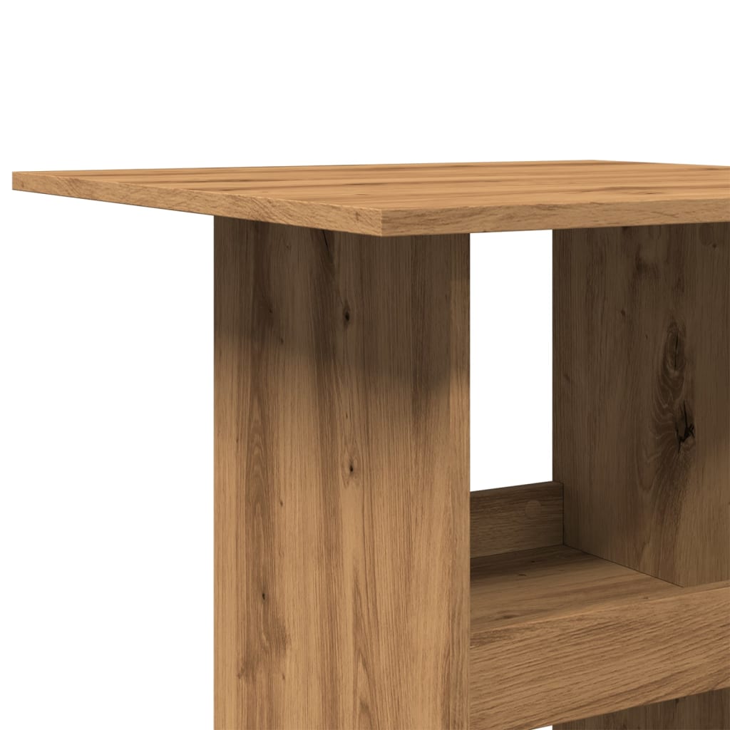Bar table with shelf, artisan oak, 60x60x102cm, wood