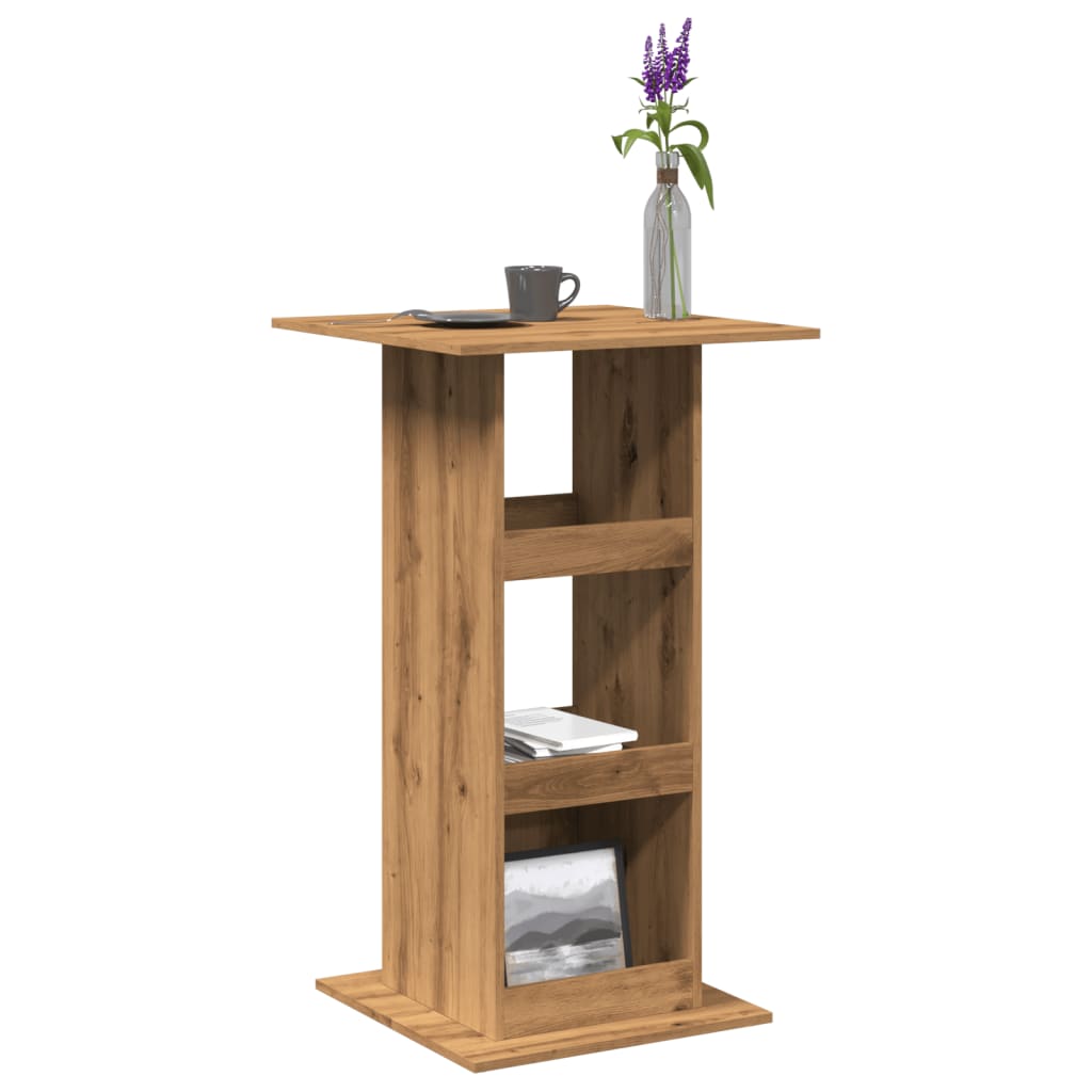Bar table with shelf, artisan oak, 60x60x102cm, wood