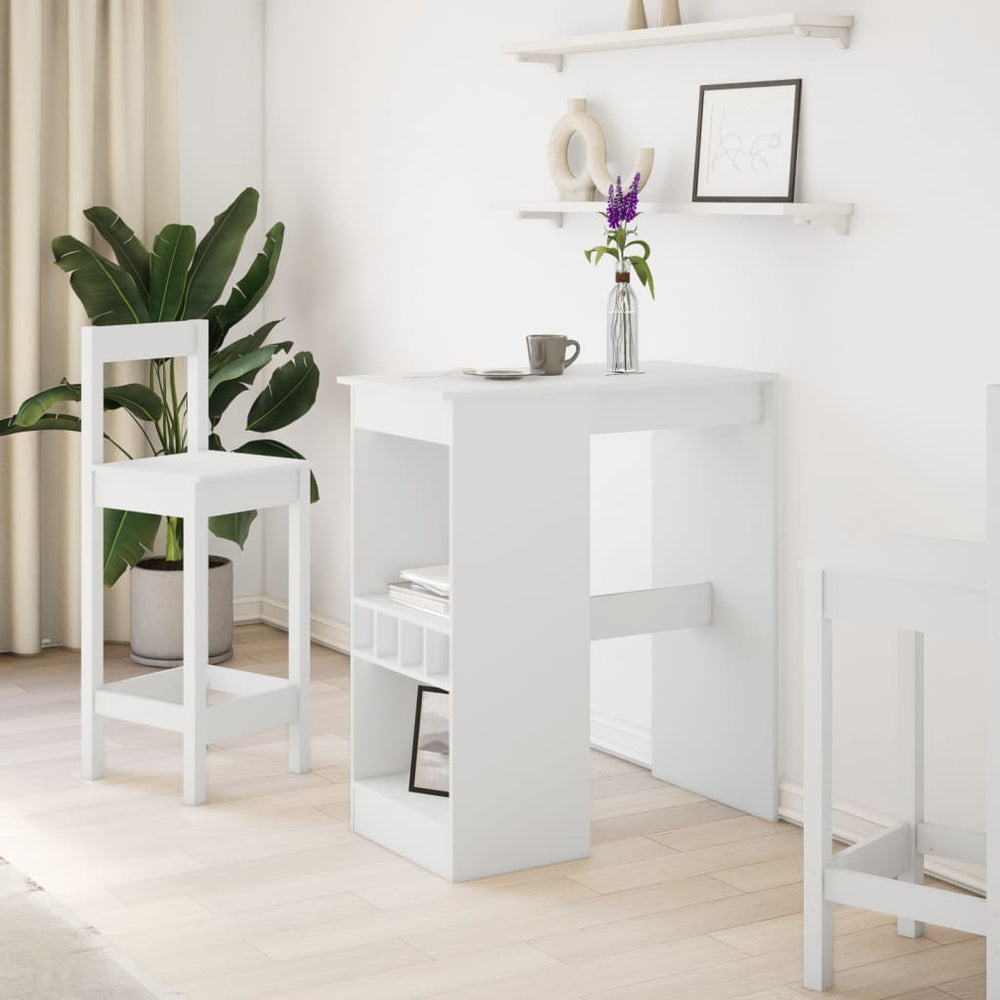 Bar table with brackets, white, 90x47.5x103.5cm, wood