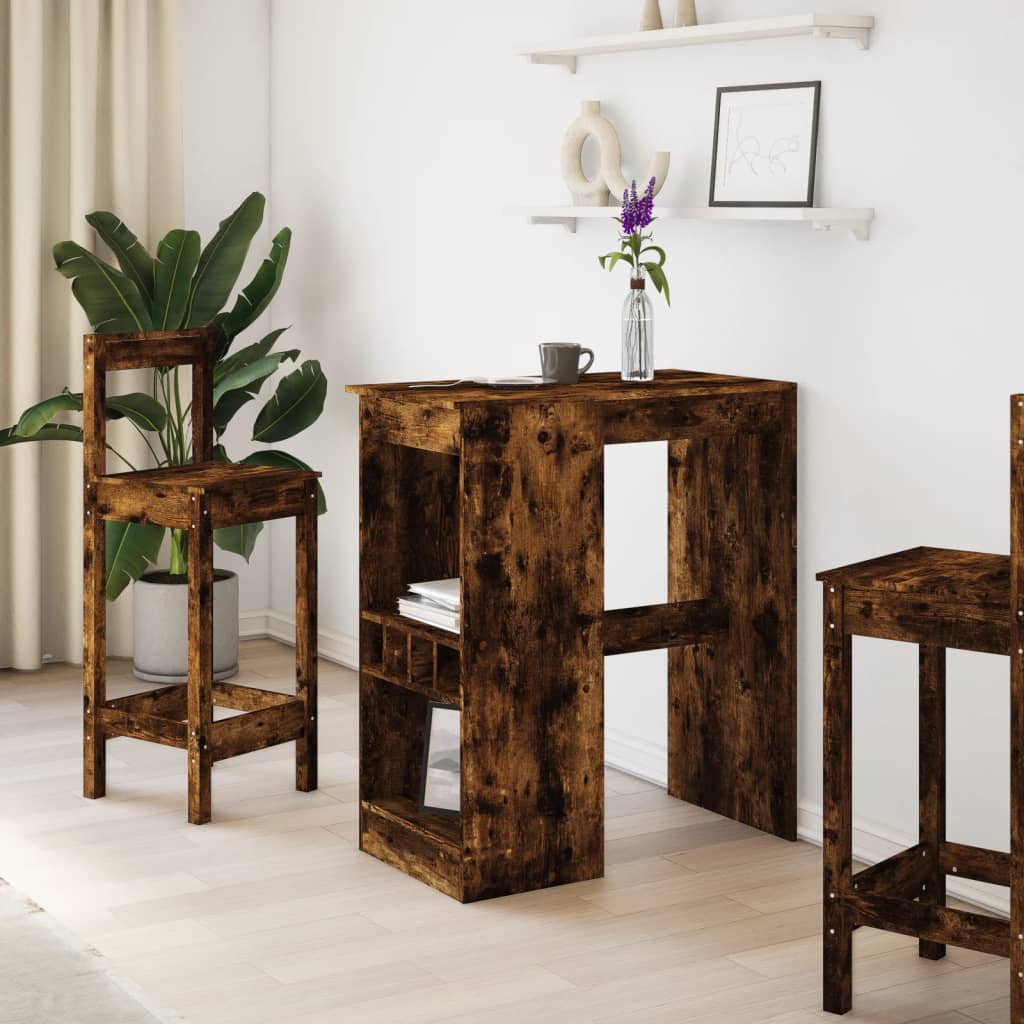 Bar table with brackets, smoky, 90x47.5x103.5cm, wood