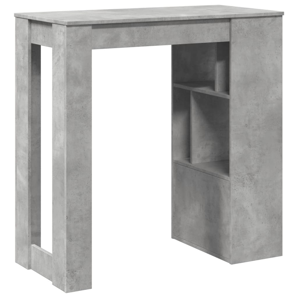 Baro stalas su lentynomis, betono, 102x50x103,5cm, mediena
