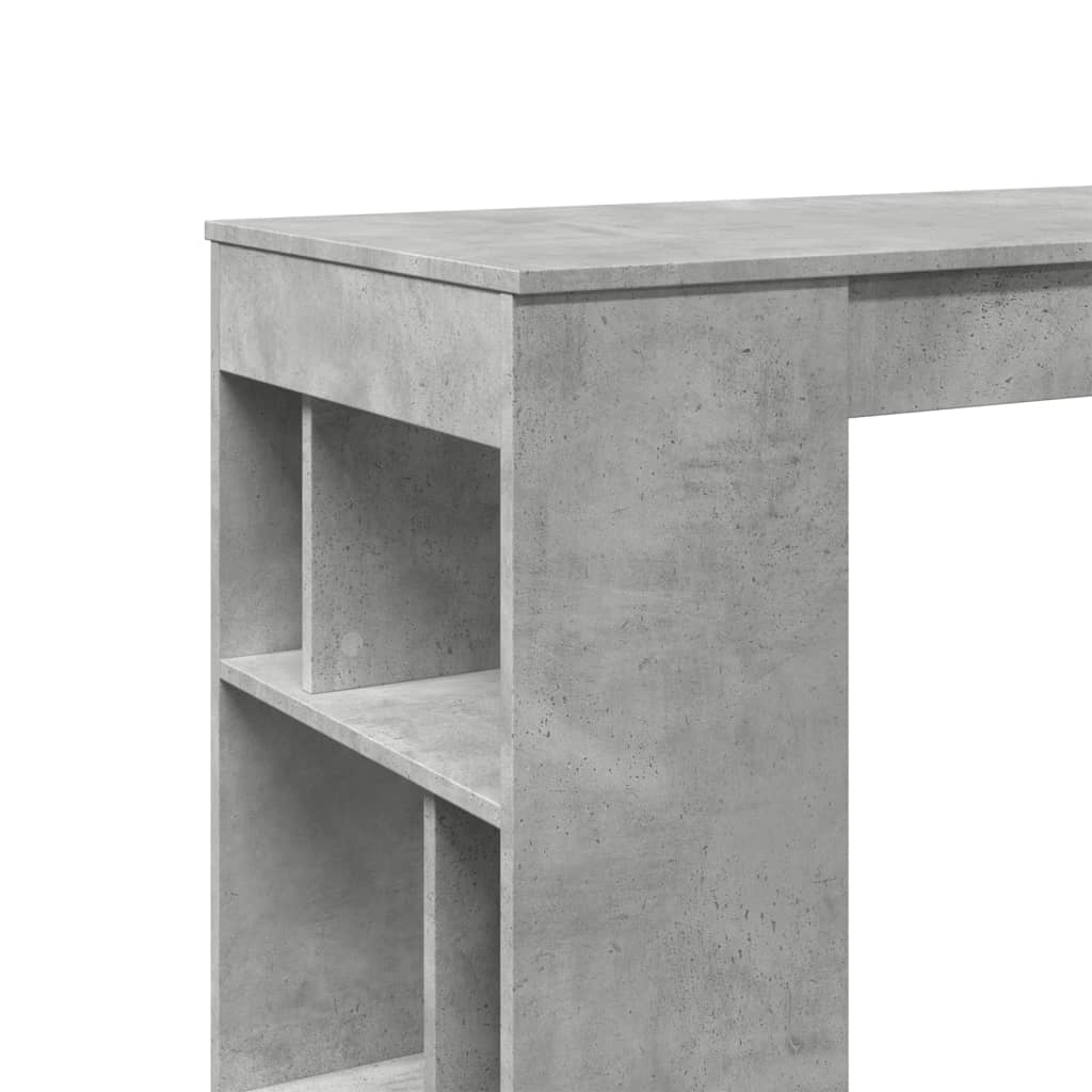 Baro stalas su lentynomis, betono, 102x50x103,5cm, mediena