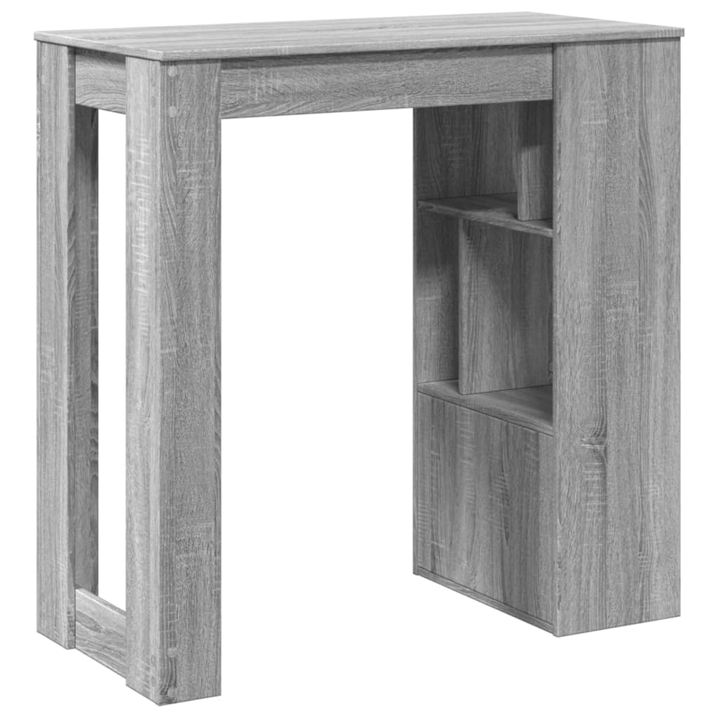 Bāra lete ar plauktiem, pelēka, 102x50x103,5cm, koks