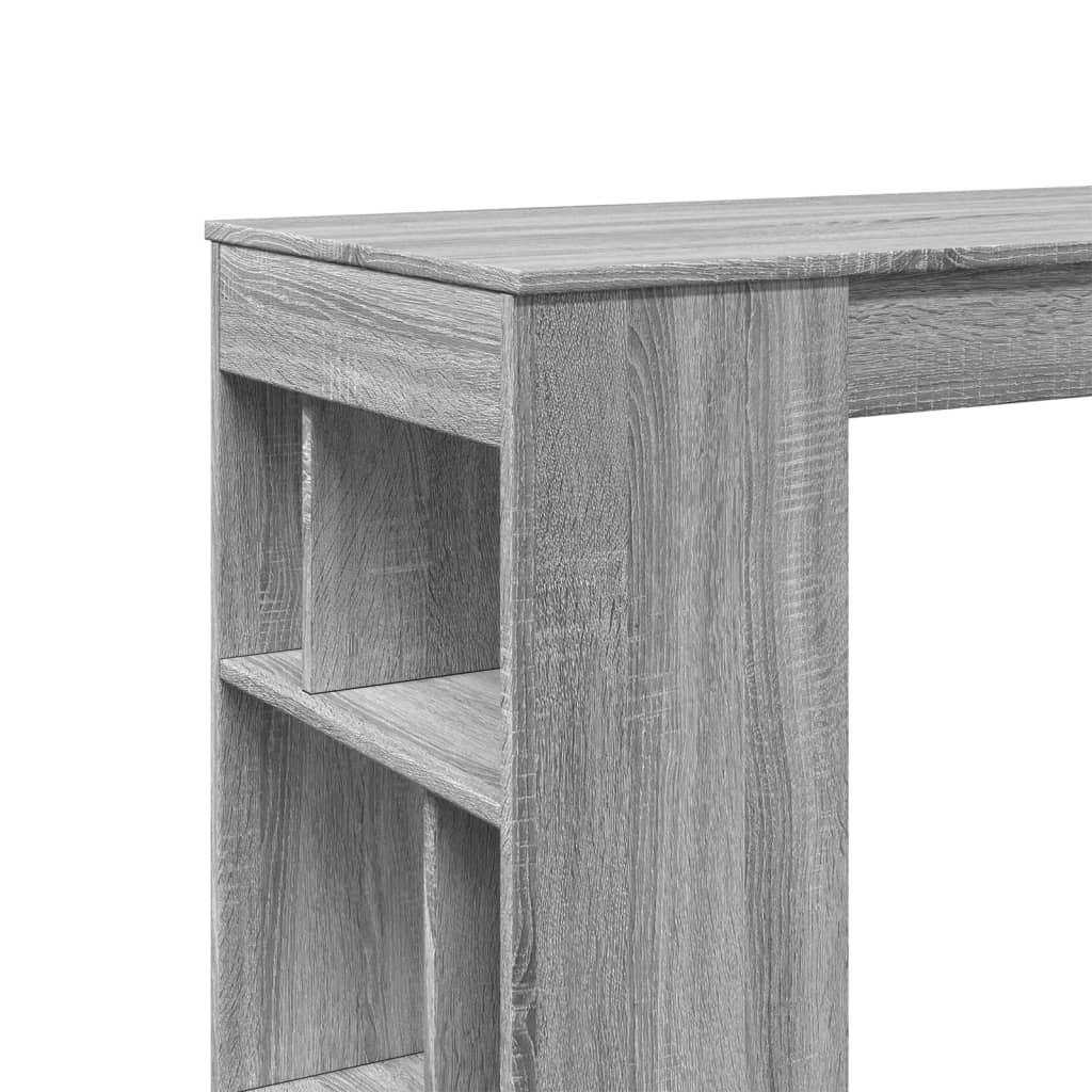 Bāra lete ar plauktiem, pelēka, 102x50x103,5cm, koks
