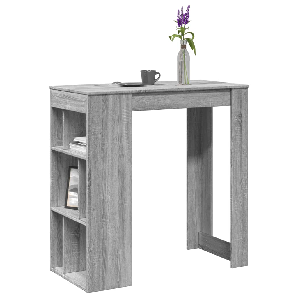 Bāra lete ar plauktiem, pelēka, 102x50x103,5cm, koks