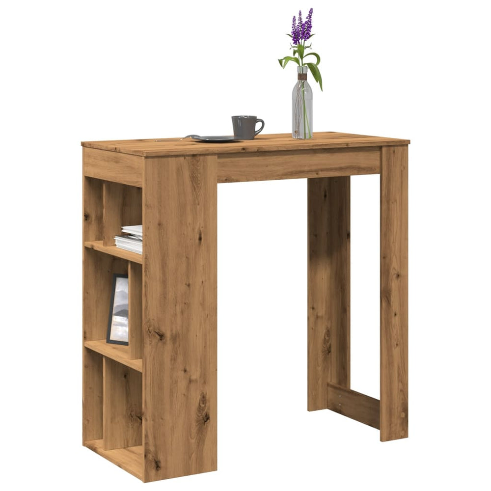 Bar table with shelves, artisan, 102x50x103.5cm, wood