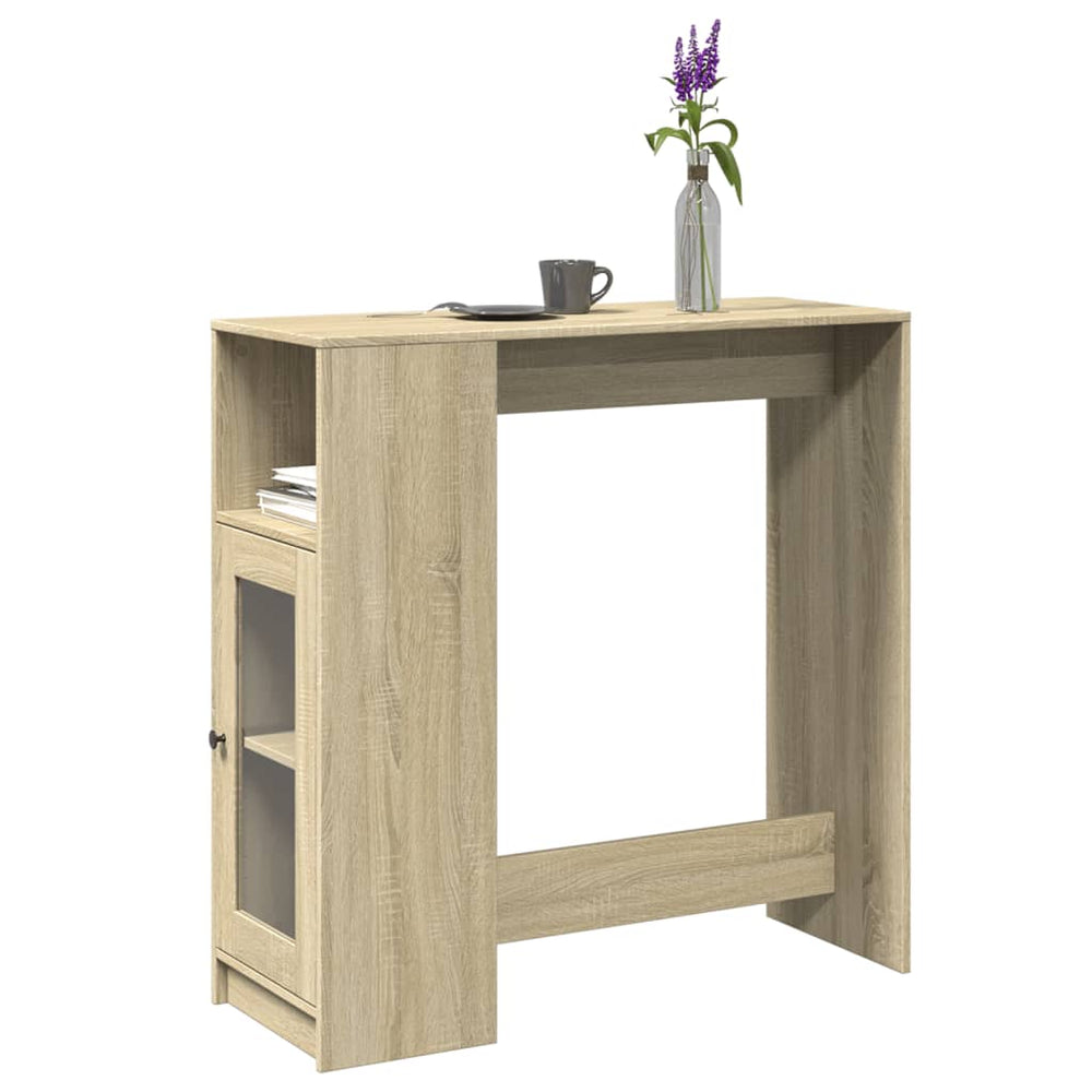 Bar table with shelves, oak, 101x40x103.5cm, wood