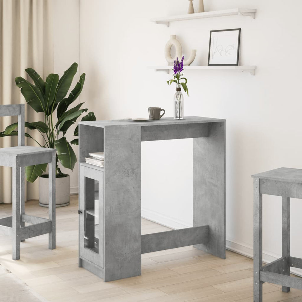 Bar table with shelves, concrete, 101x40x103.5cm, wood