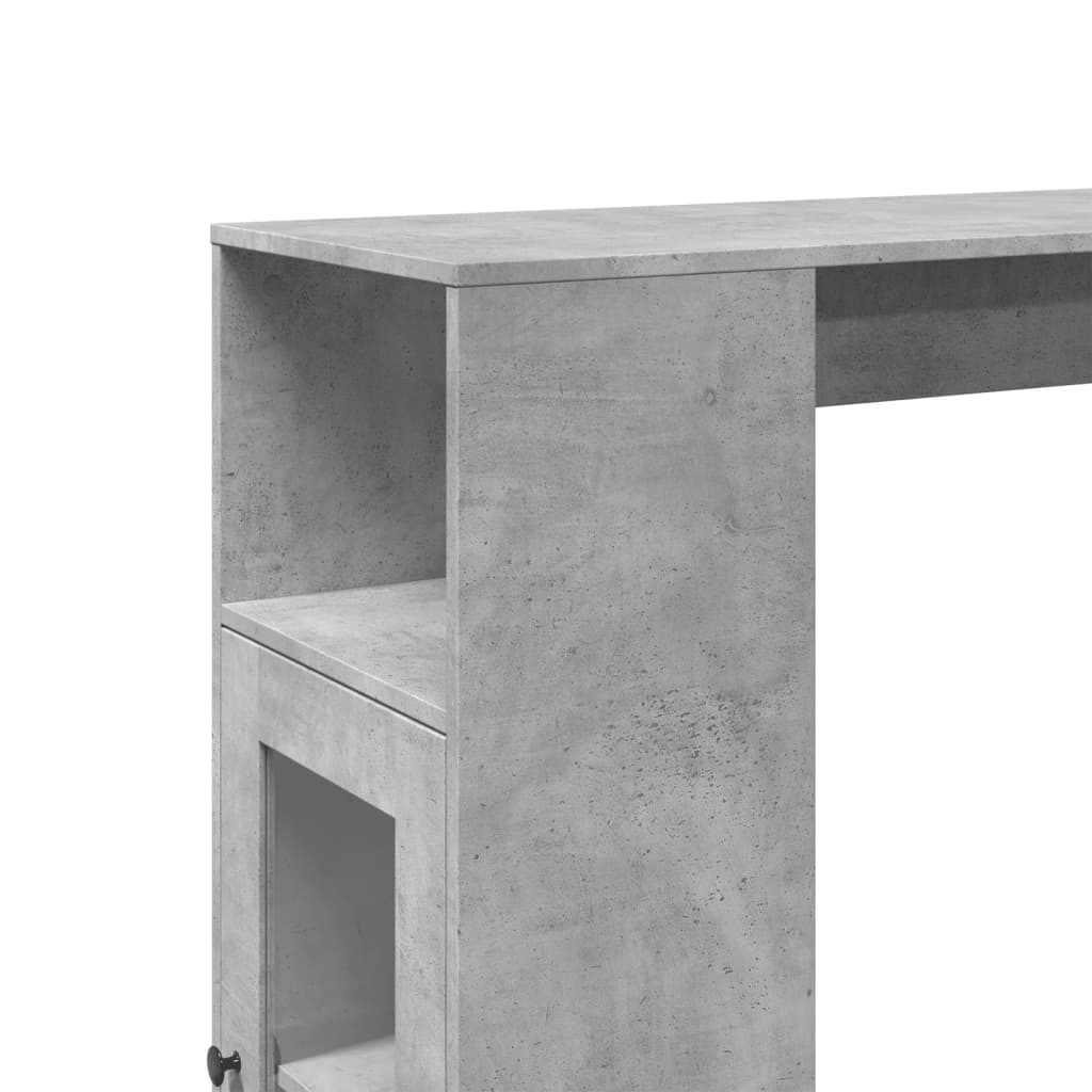 Baro stalas su lentynomis, betono, 101x40x103,5cm, mediena
