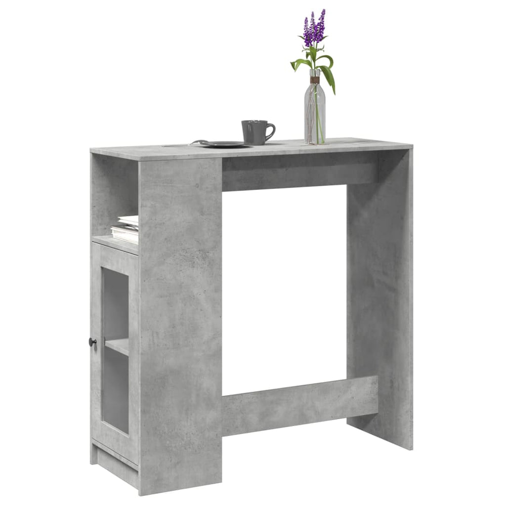 Bar table with shelves, concrete, 101x40x103.5cm, wood
