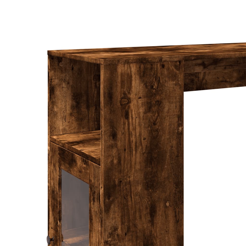 Baro stalas su lentynomis, dūminis, 101x40x103,5cm, mediena