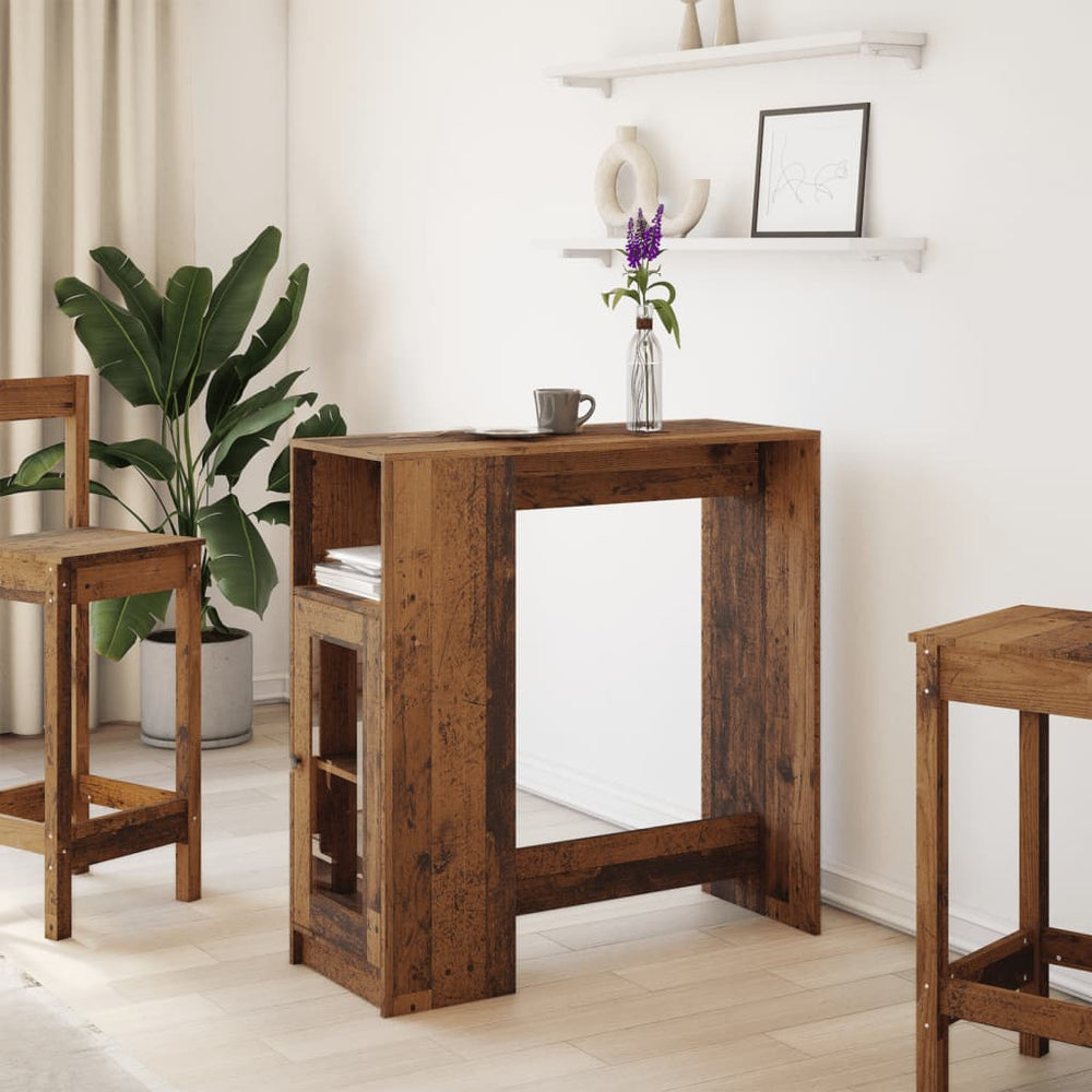 Bar table with shelves, wood, 101x40x103.5cm, wood