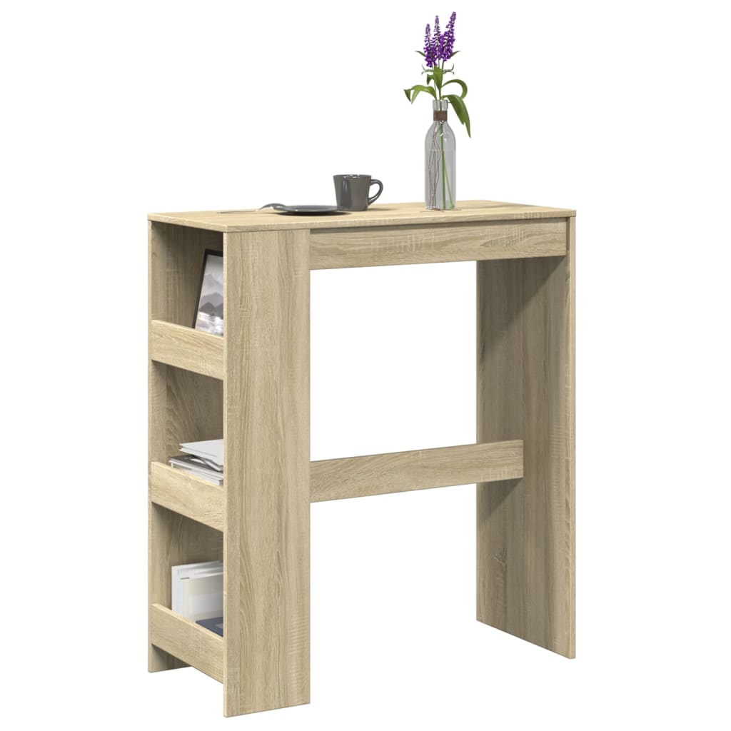 Bāra galds ar plauktiem, ozolkoka, 90x40x103,5cm, koks