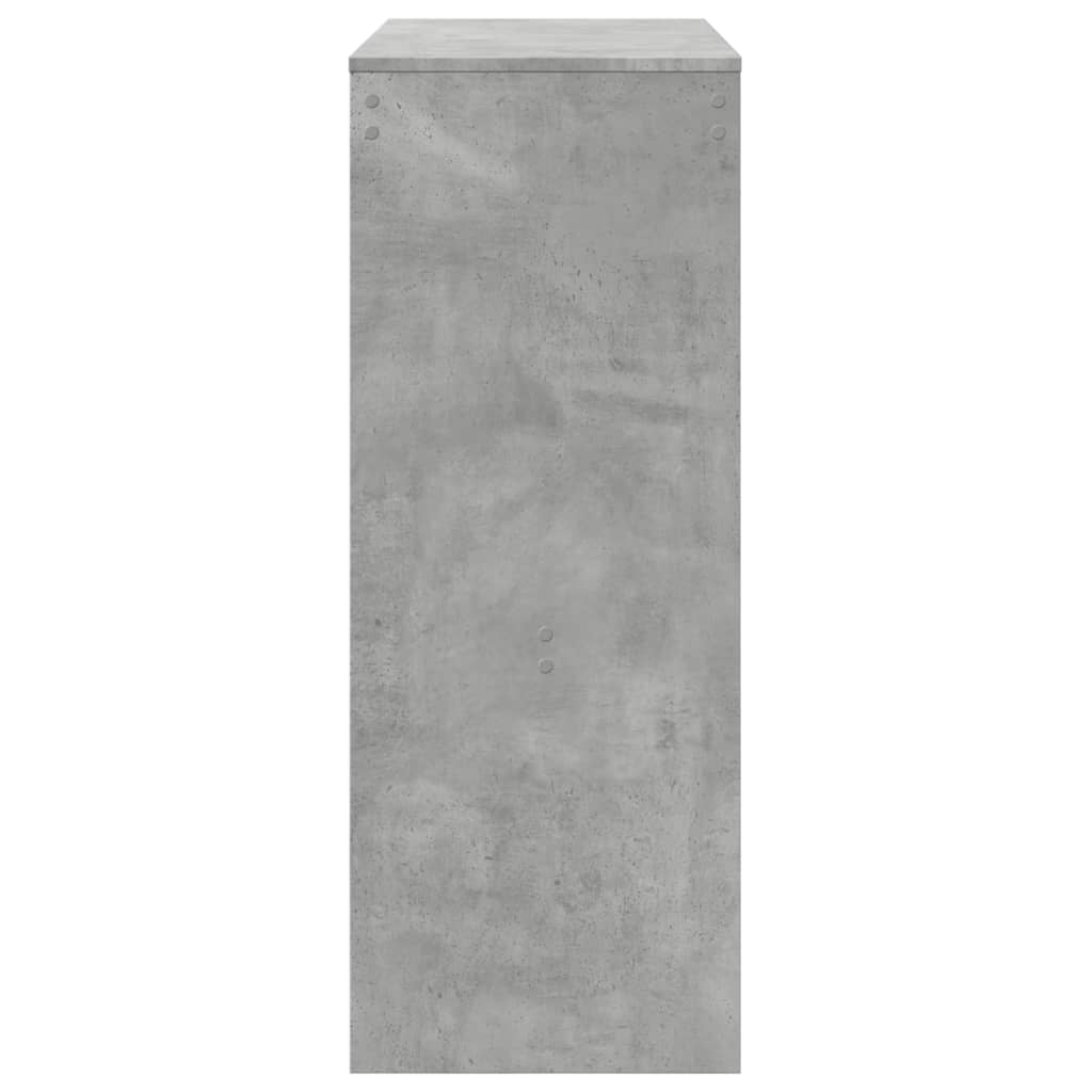 Bāra galds ar plauktiem, betona, 90x40x103,5cm, koks