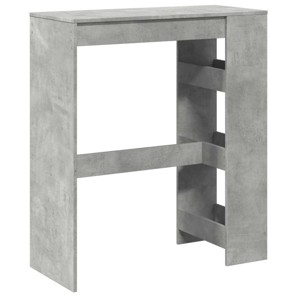 Bāra galds ar plauktiem, betona, 90x40x103,5cm, koks