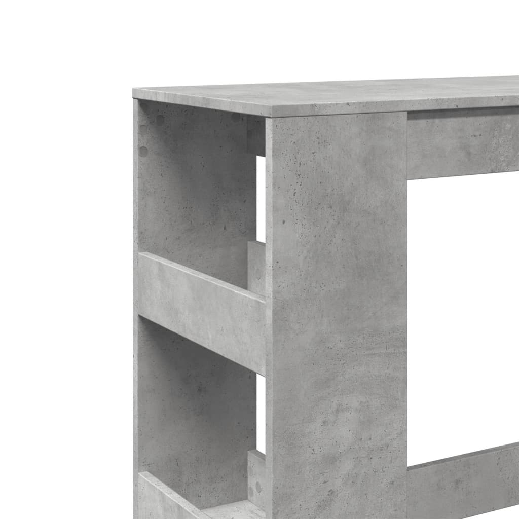 Bāra galds ar plauktiem, betona, 90x40x103,5cm, koks