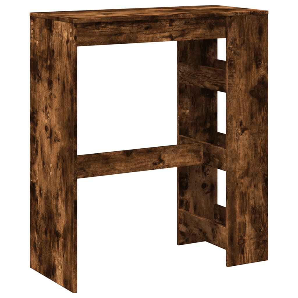 Bar table with shelves, smoky, 90x40x103.5cm, wood
