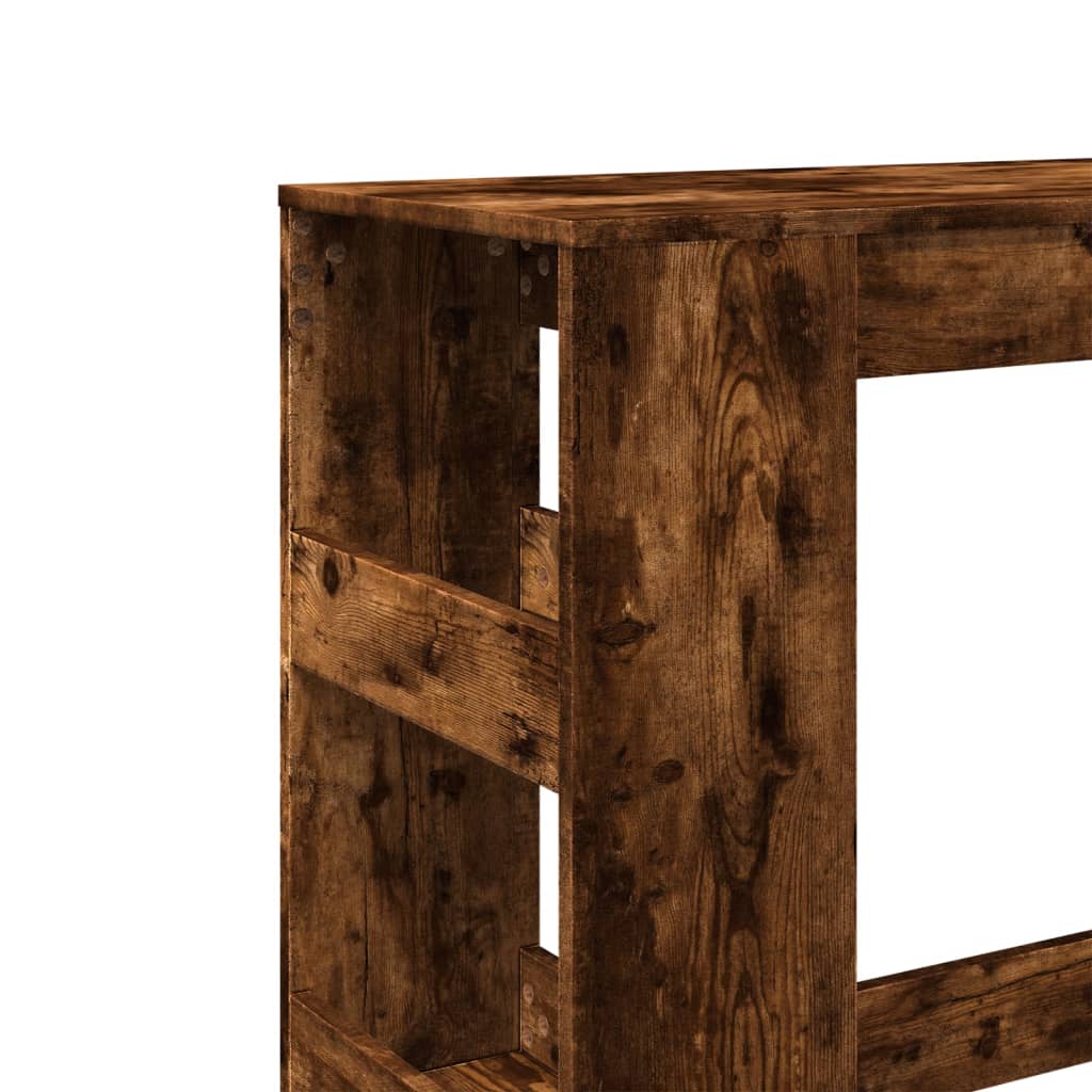 Bar table with shelves, smoky, 90x40x103.5cm, wood