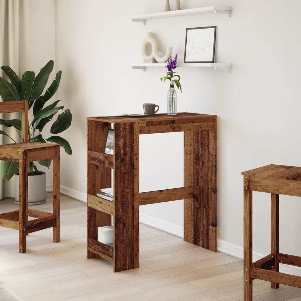 Bar table with shelves, wood, 90x40x103.5cm, wood