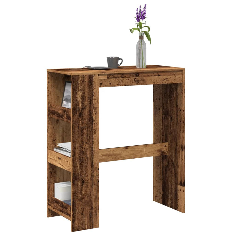 Bar table with shelves, wood, 90x40x103.5cm, wood