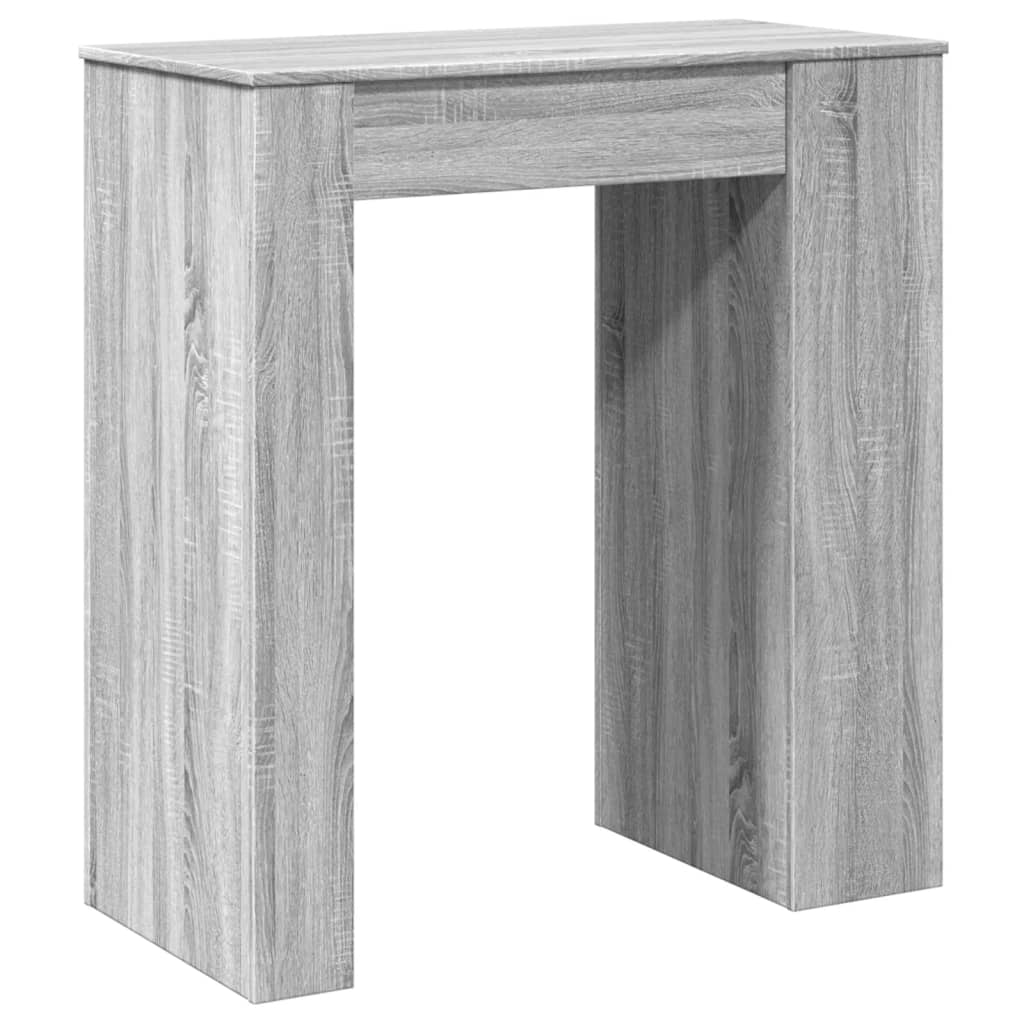 Bar table with shelves, grey, 95x47x103.5cm, wood