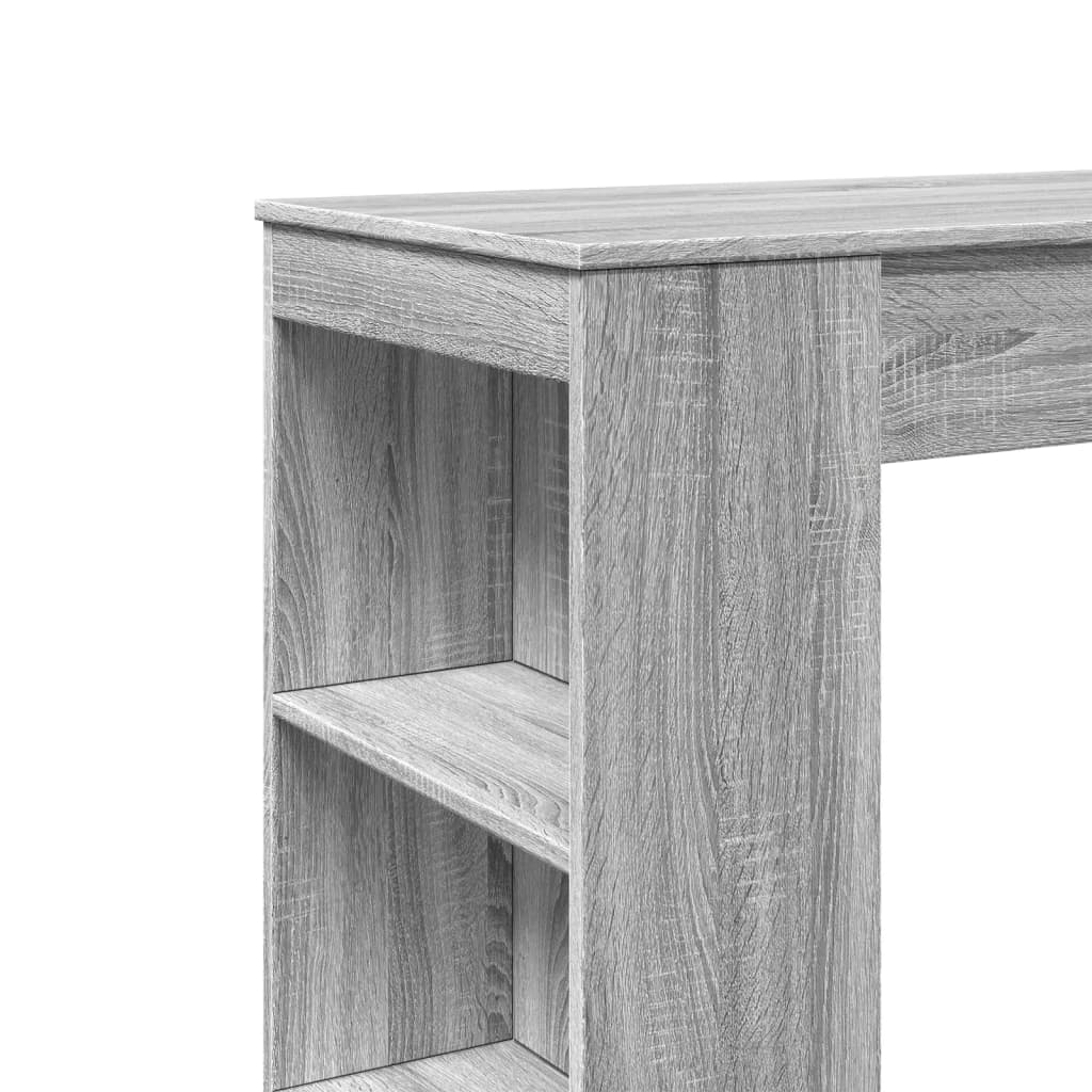 Bar table with shelves, grey, 95x47x103.5cm, wood
