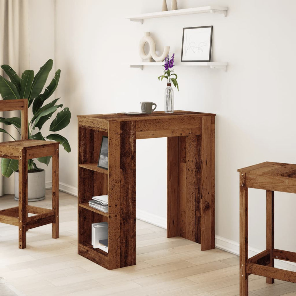 Bar table with shelves, wood, 95x47x103.5cm, wood