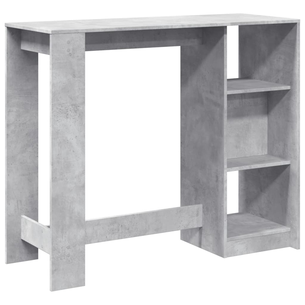 Baro stalas su lentyna, betono, 124x46x103,5cm, mediena