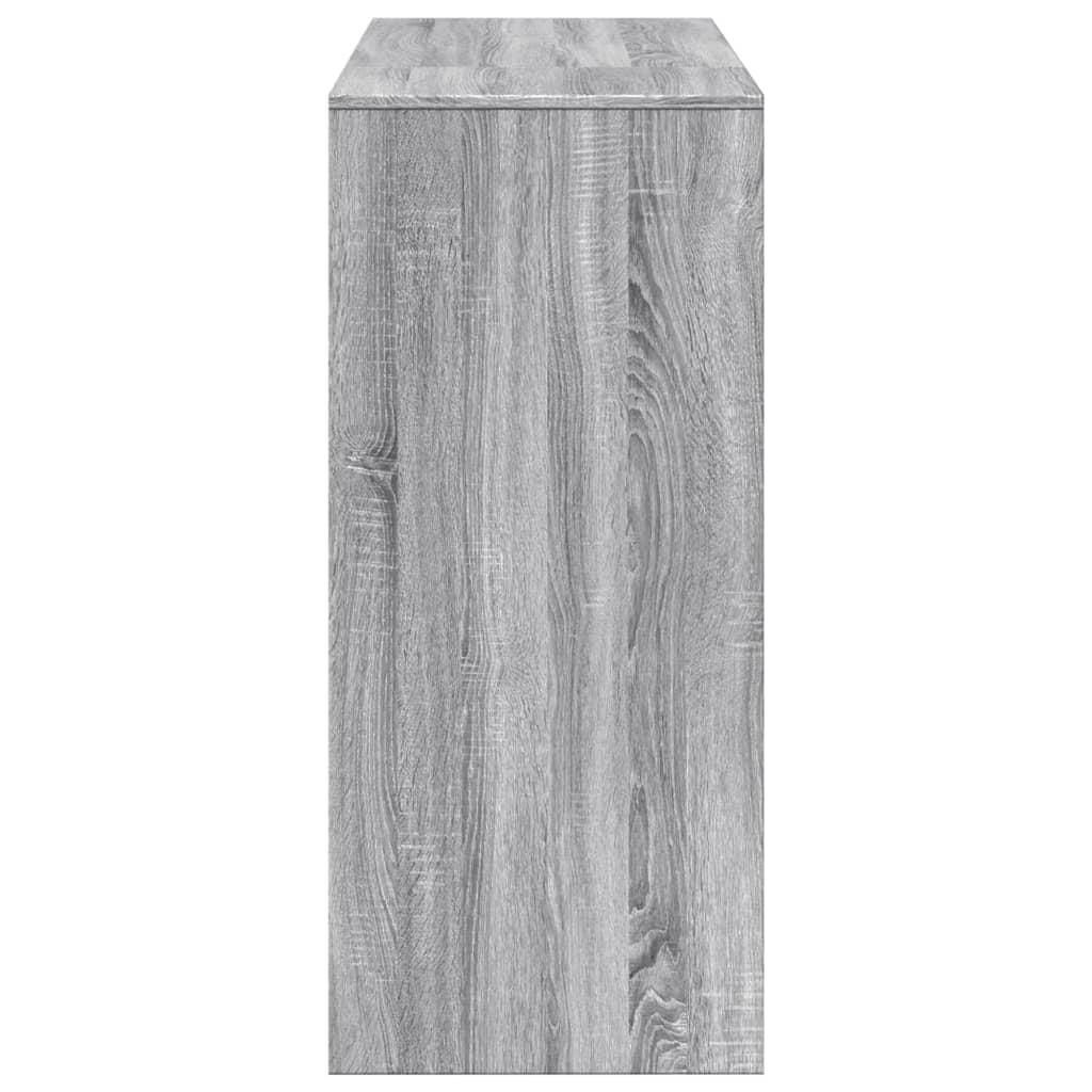 Bar table with shelf, grey oak, 124x46x103.5cm, wood
