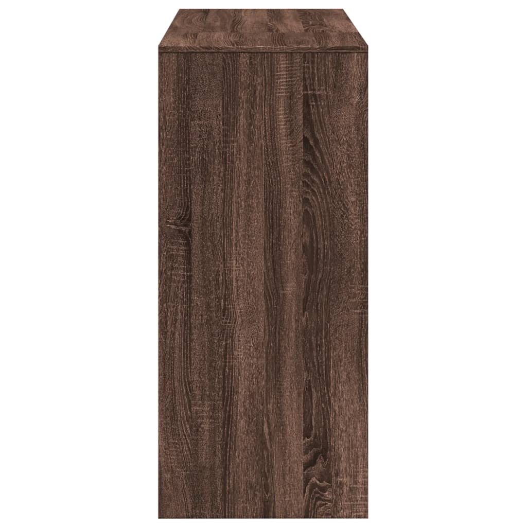 Bar table with shelf, brown oak, 124x46x103.5cm, wood