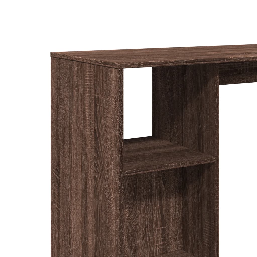 Bar table with shelf, brown oak, 124x46x103.5cm, wood
