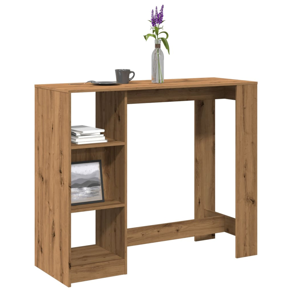 Bar table with shelf, artisan, 124x46x103.5cm, wood