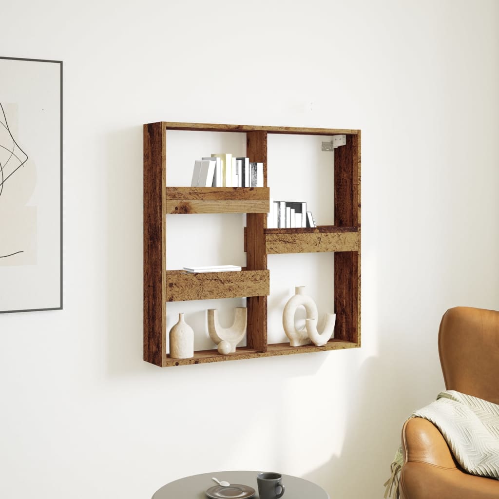 Wall cabinet, wood, 80x15x80cm, treated wood