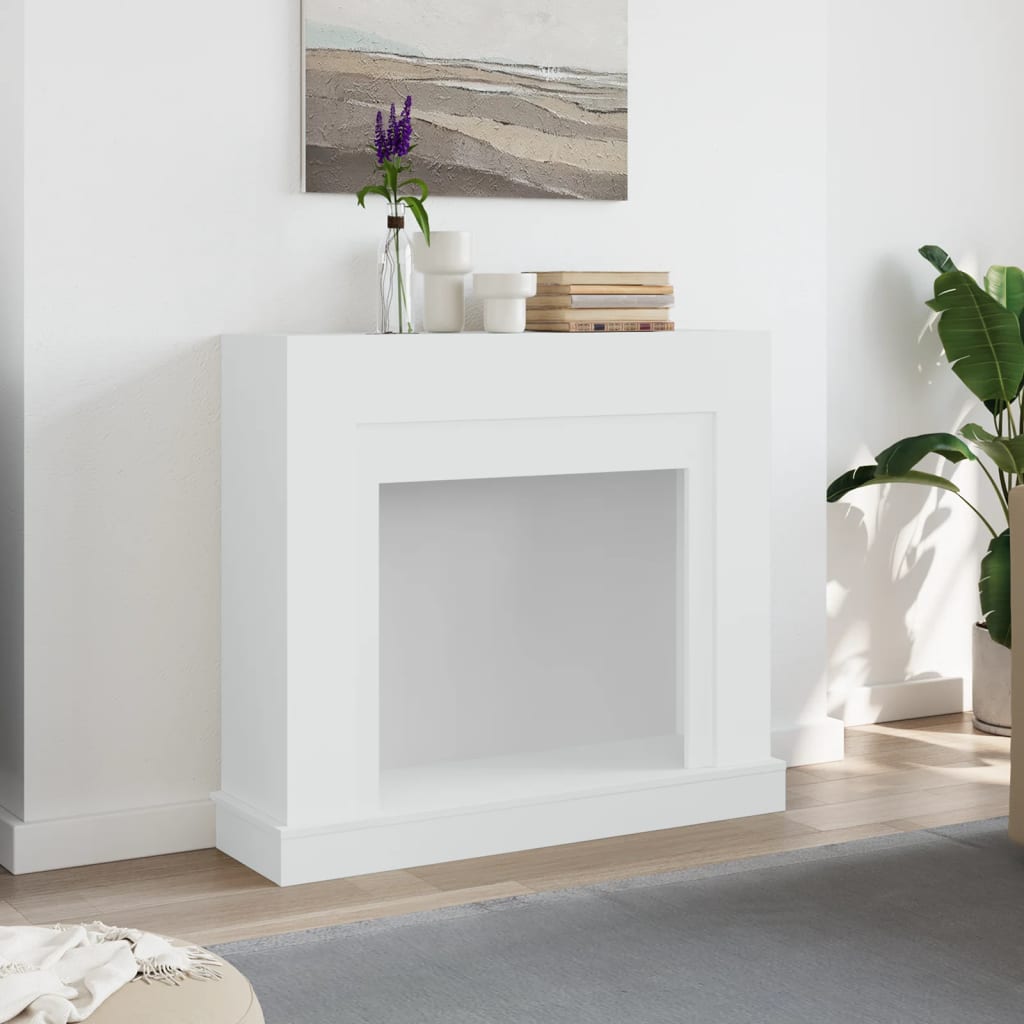 Židinio apvadas, baltas, 100x30x87,5cm, apdirbta mediena