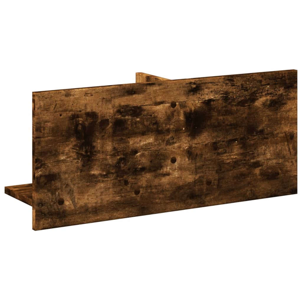 Wall cabinet, smoke, 70x16.5x30cm, reclaimed wood
