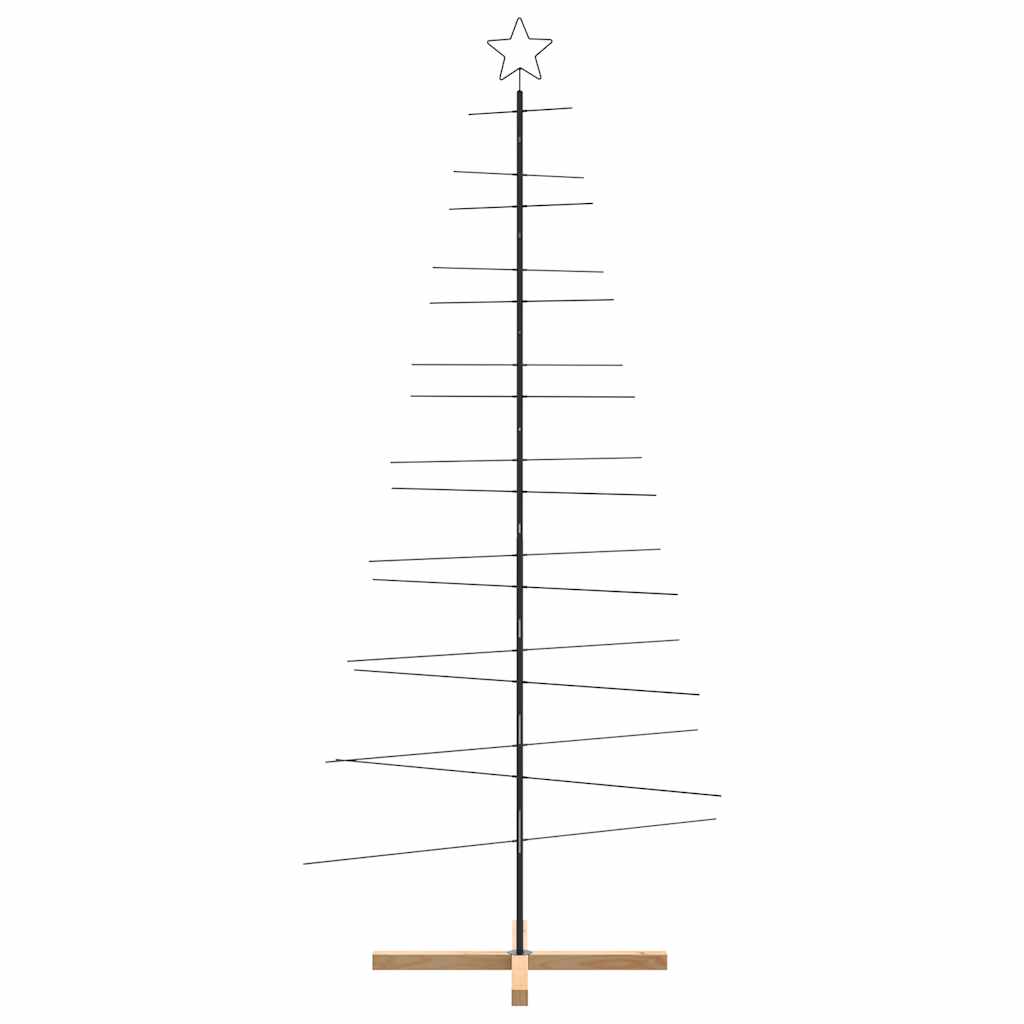 Metalinė Kalėdų eglutė MOON MOON, su mediniu pagrindu, juoda, 210cm.