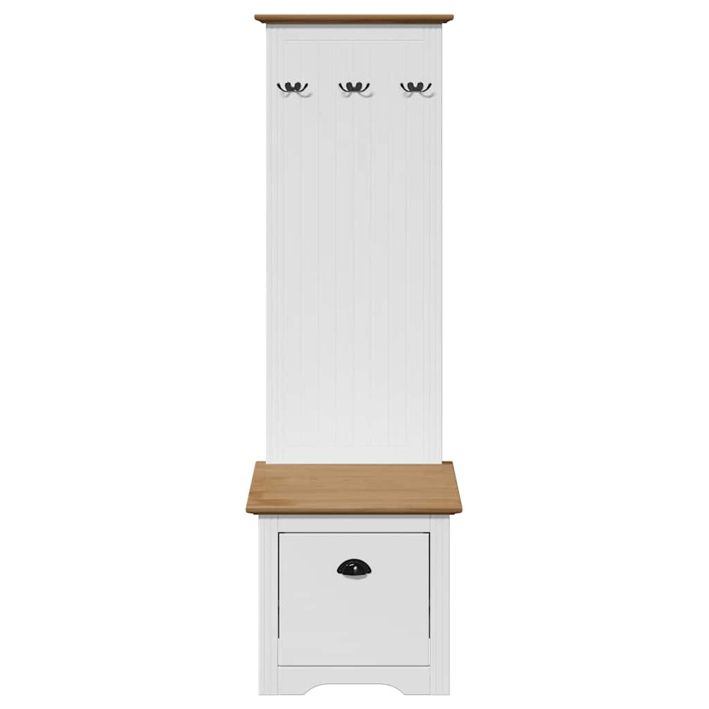 "BODO" Hallway cabinet with hooks, White and Brown