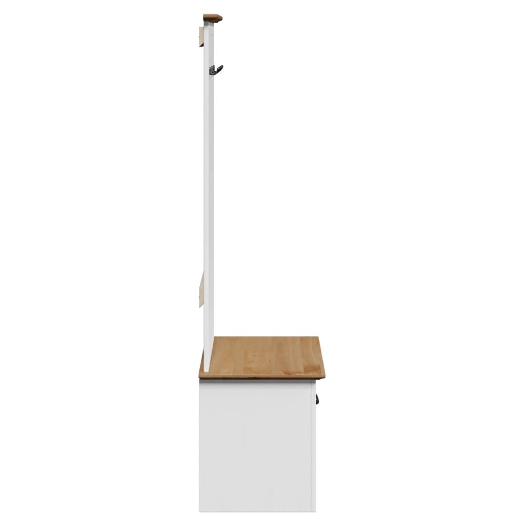 "BODO" Hallway cabinet with hooks, White and Brown