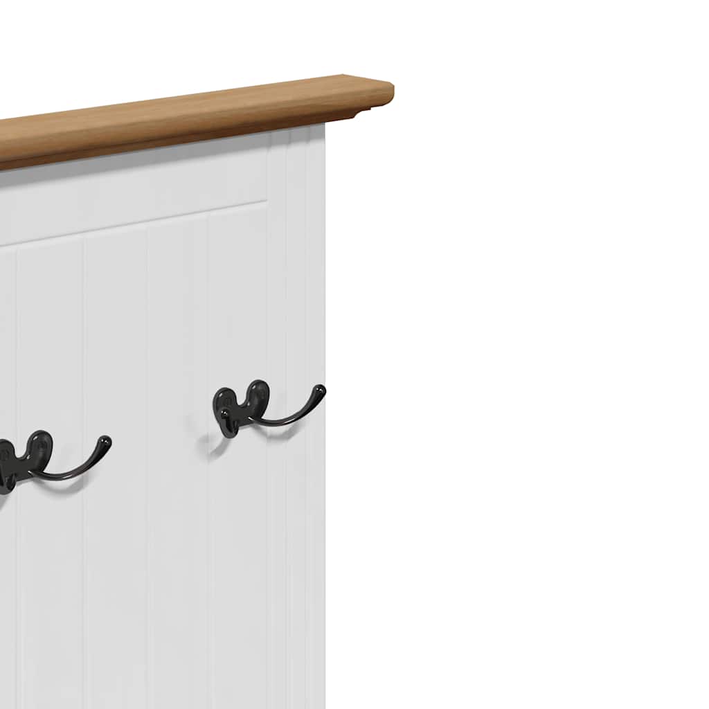 "BODO" Hallway cabinet with hooks, White and Brown