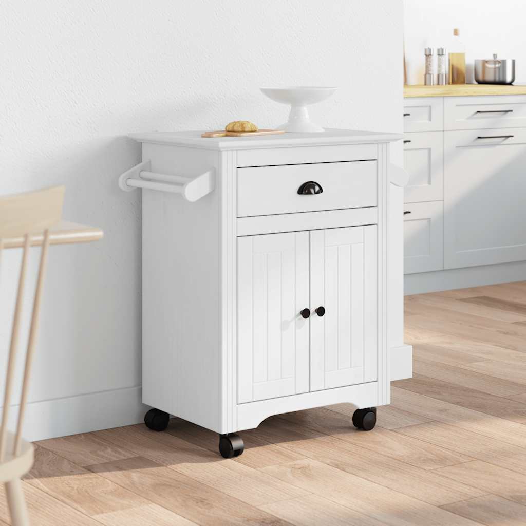 virtuvės vežimėlis "BODO" Baltas 72x45x80 cm