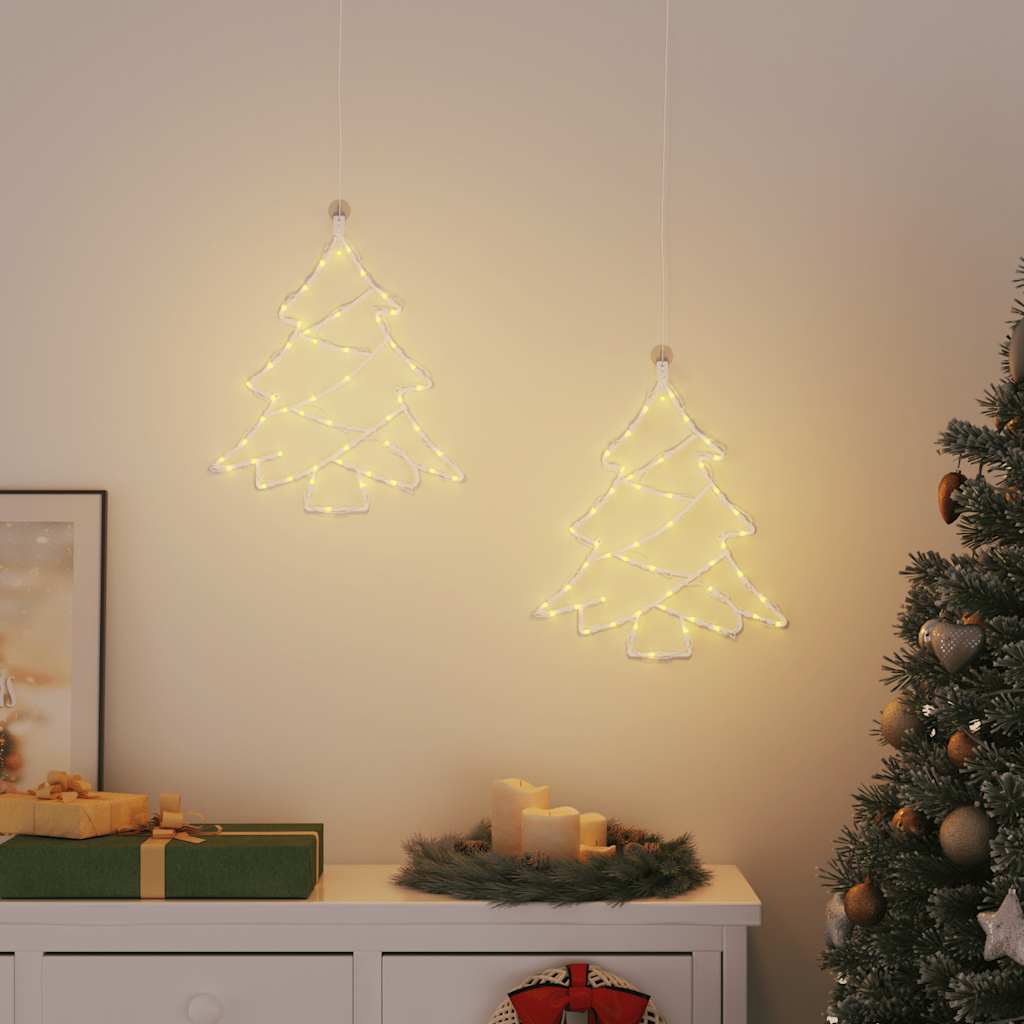 Kalėdiniai žibintai Kalėdų eglutės siluetas 2 vnt 50 LED