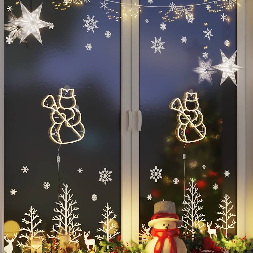 Kalėdiniai žibintai Snowman Silhouette 2 vnt 35LED šiltai balta